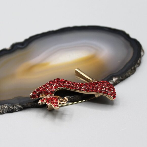 Heels shoes sexy jewelry brooch pin fashion gold tone red new adorable elegant - Picture 4 of 12